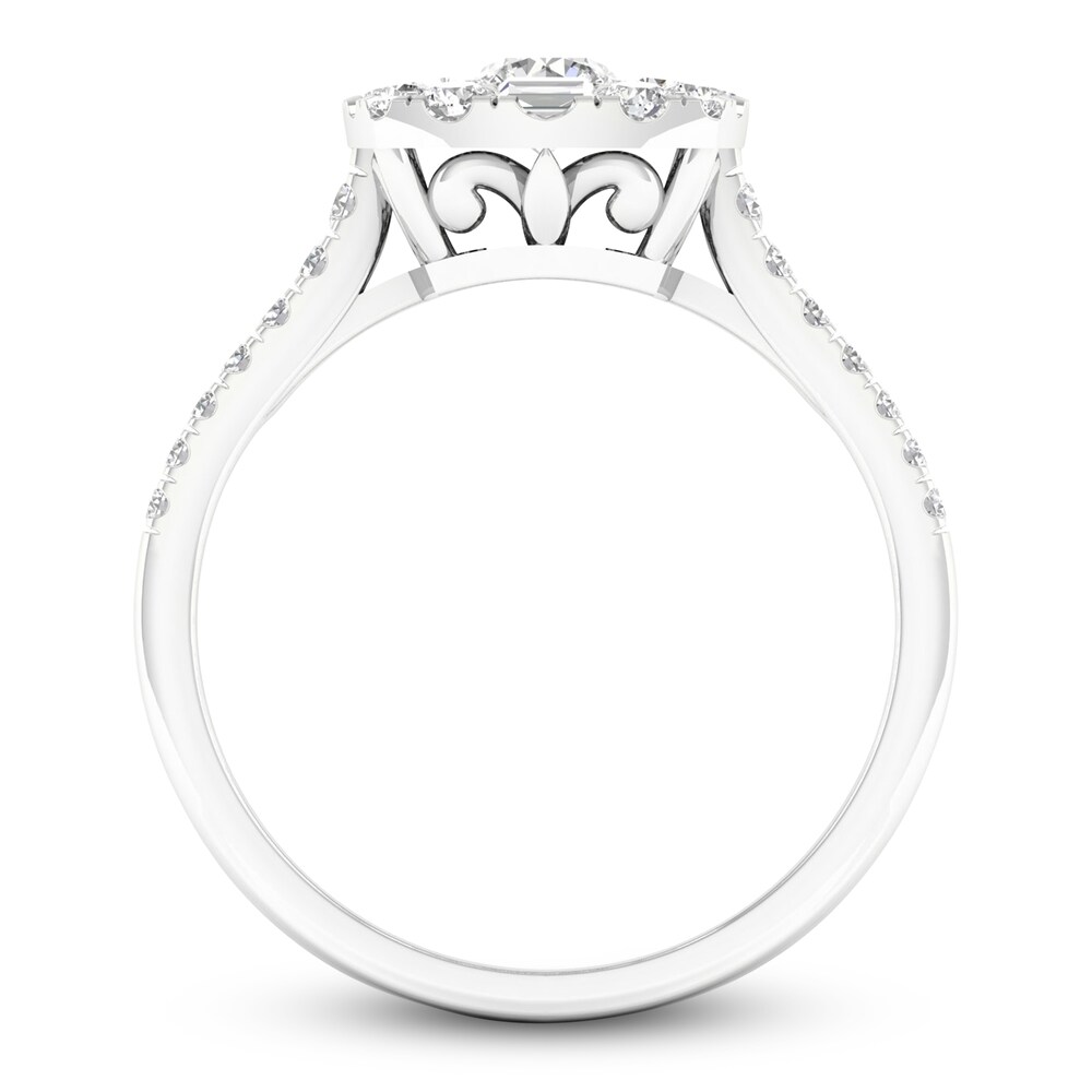 Diamond Ring 3/4 ct tw Round/Baguette 14K White Gold 38J0xHBB Diamond Ring 3/4 ct tw Round/Baguette 14K White Gold 38J0xHBB