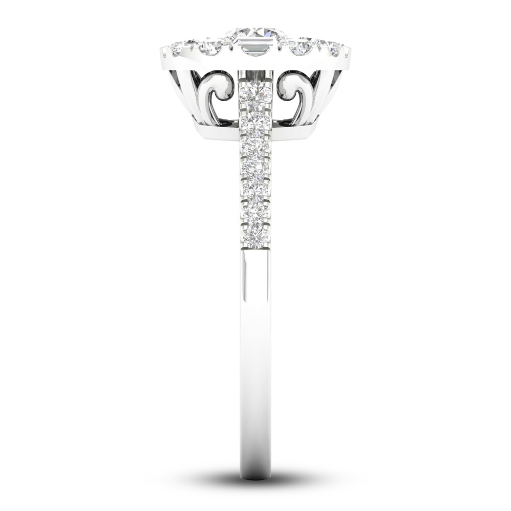 Diamond Ring 3/4 ct tw Round/Baguette 14K White Gold 38J0xHBB Diamond Ring 3/4 ct tw Round/Baguette 14K White Gold 38J0xHBB