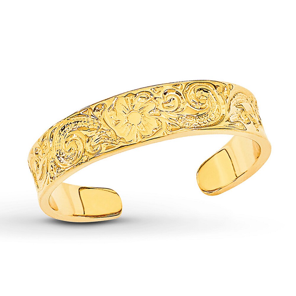 Flower Toe Ring 14K Yellow Gold 3C0XTRXY Flower Toe Ring 14K Yellow Gold 3C0XTRXY