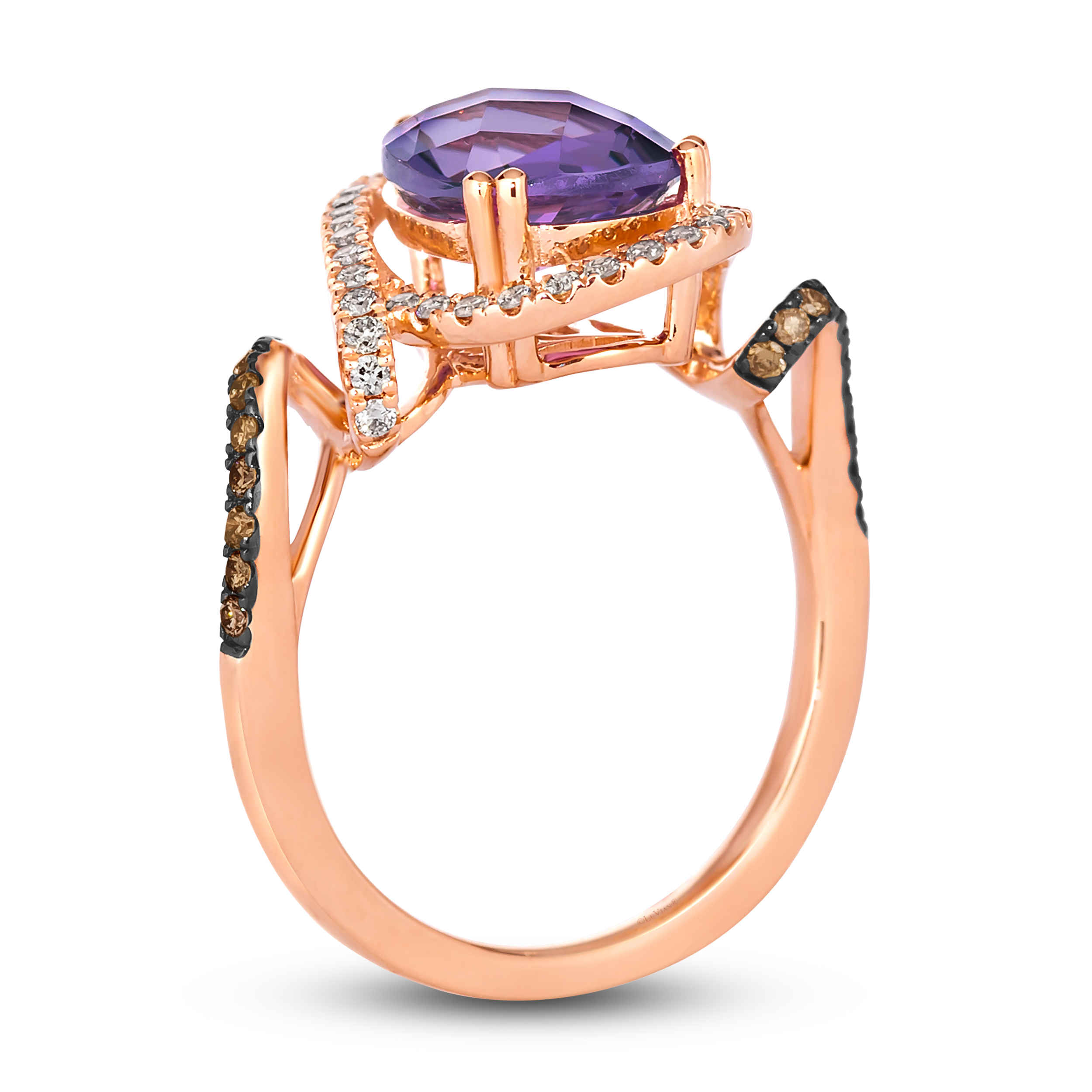 Le Vian Natural Amethyst Ring 3/8 ct tw Diamonds 14K Strawberry Gold 3GPX4mGT