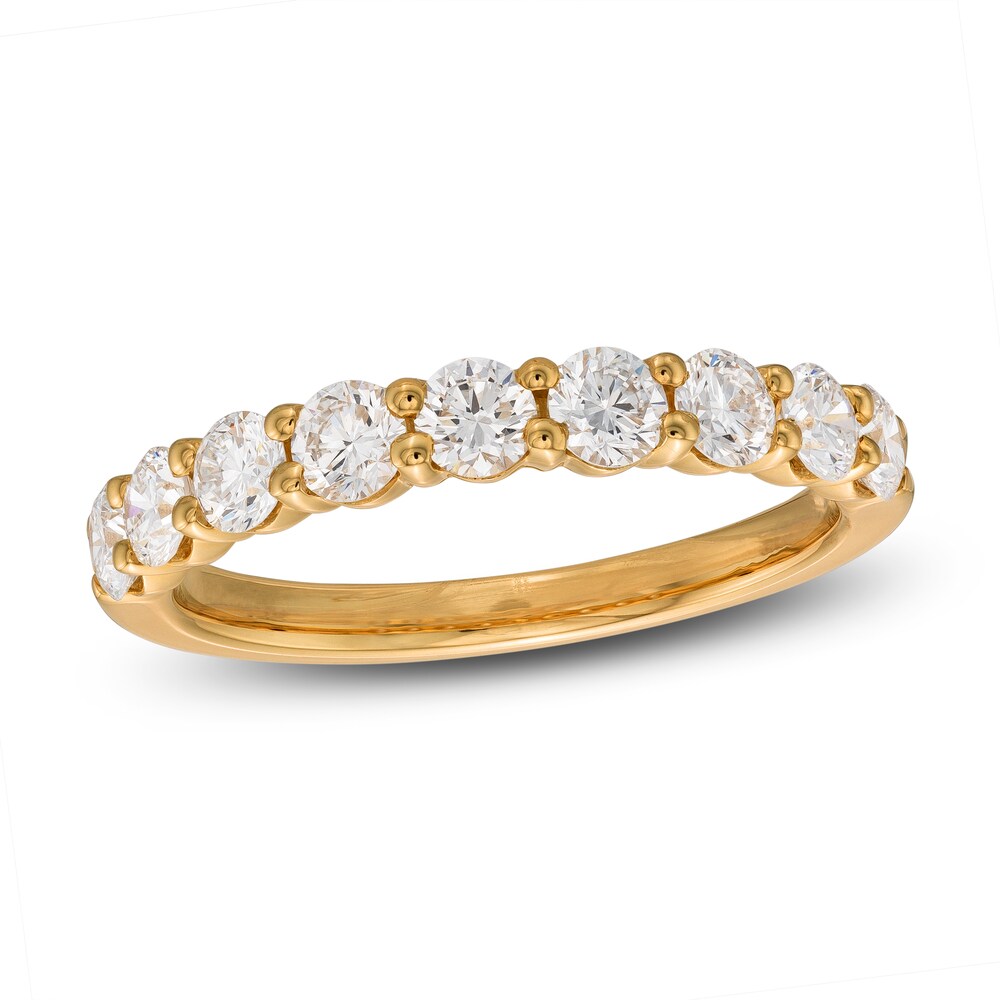Lab-Created Diamond Anniversary Band 1 ct tw Round 14K Yellow Gold 3OjA6Z1l Lab-Created Diamond Anniversary Band 1 ct tw Round 14K Yellow Gold 3OjA6Z1l