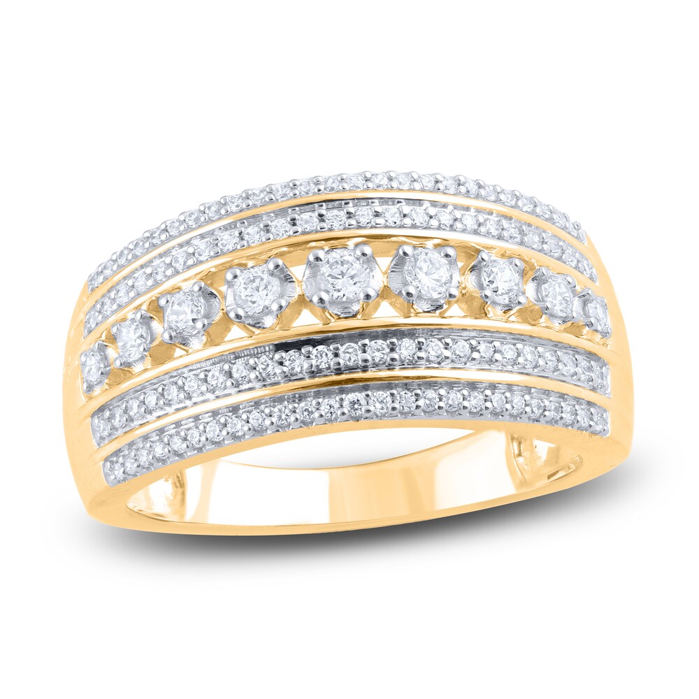 Diamond 5-Row Anniversary Band 1/2 ct tw Round 14K Yellow Gold 3QRKYo4A Diamond 5-Row Anniversary Band 1/2 ct tw Round 14K Yellow Gold 3QRKYo4A
