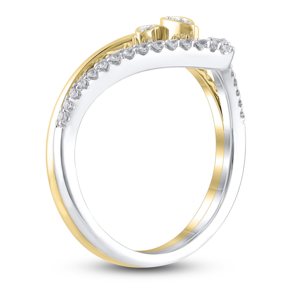 Diamond Contour Wedding Band 1/5 ct tw Round 10K Two-Tone Gold 3Rce8mK4 Diamond Contour Wedding Band 1/5 ct tw Round 10K Two-Tone Gold 3Rce8mK4