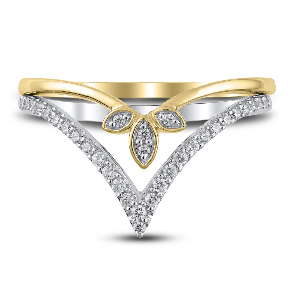 Diamond Contour Wedding Band 1/5 ct tw Round 10K Two-Tone Gold 3Rce8mK4 Diamond Contour Wedding Band 1/5 ct tw Round 10K Two-Tone Gold 3Rce8mK4