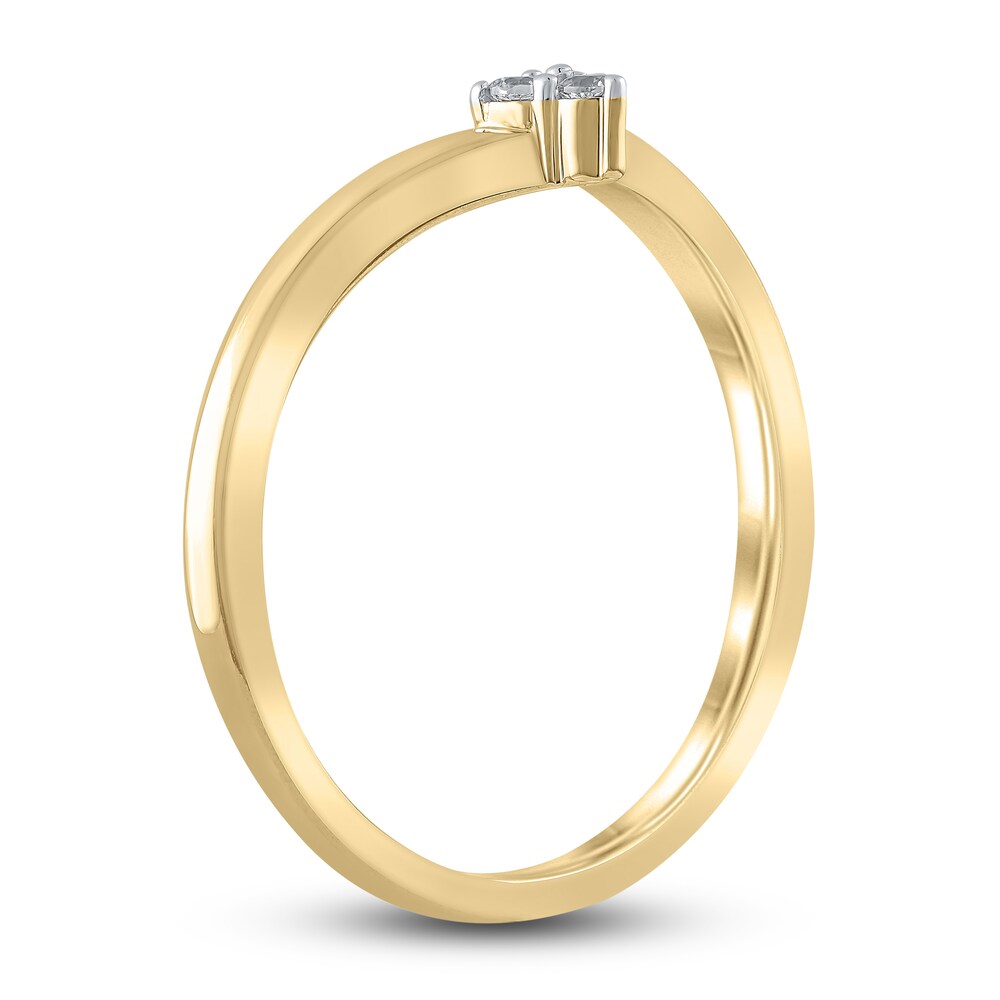 Diamond Contour Wedding Band 1/20 ct tw Round 10K Yellow Gold 3UyfN9qo