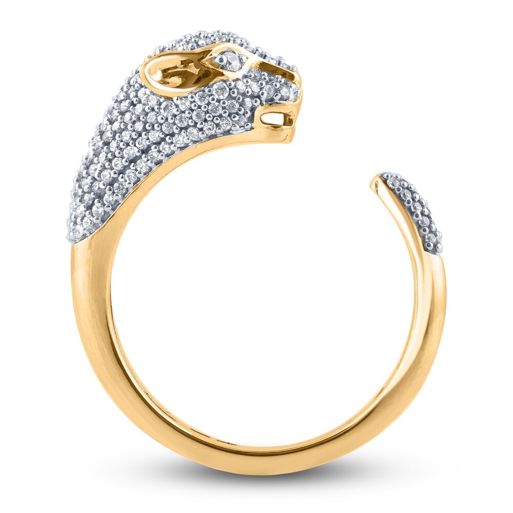 Diamond Panther Cuff Ring 1/2 ct tw Round 14K Yellow Gold 3VDKlbQt Diamond Panther Cuff Ring 1/2 ct tw Round 14K Yellow Gold 3VDKlbQt