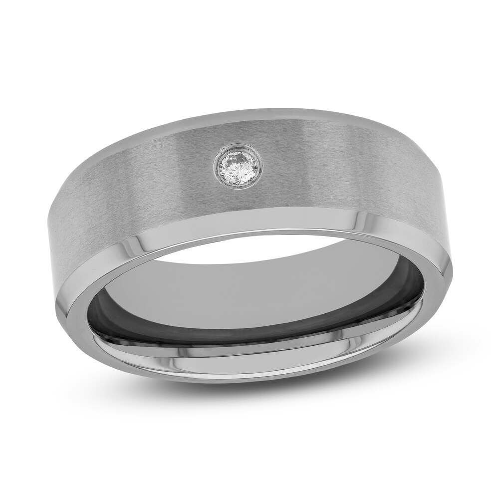 Diamond Wedding Band 1/20 ct tw Round Tungsten 3YGfiAH9