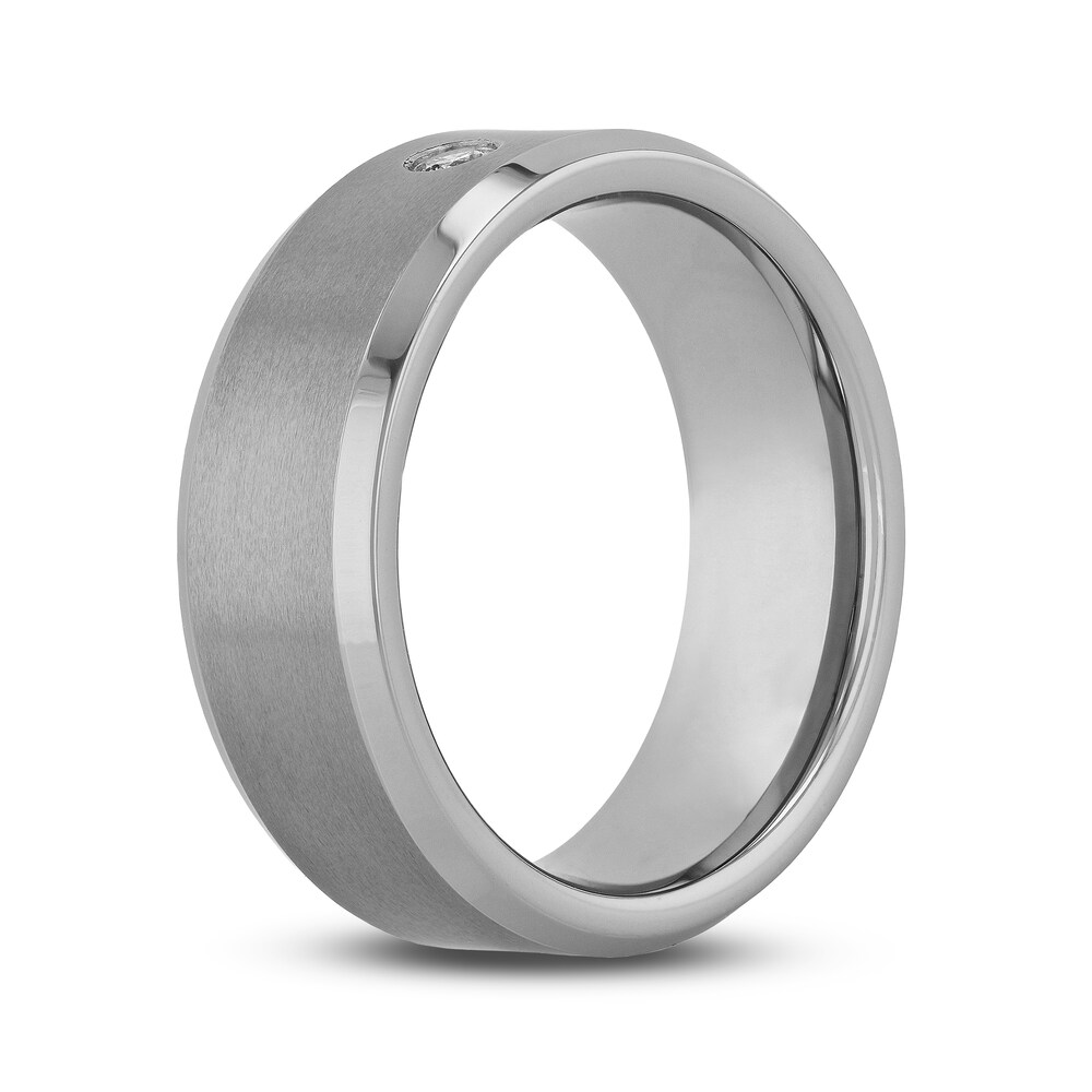 Diamond Wedding Band 1/20 ct tw Round Tungsten 3YGfiAH9