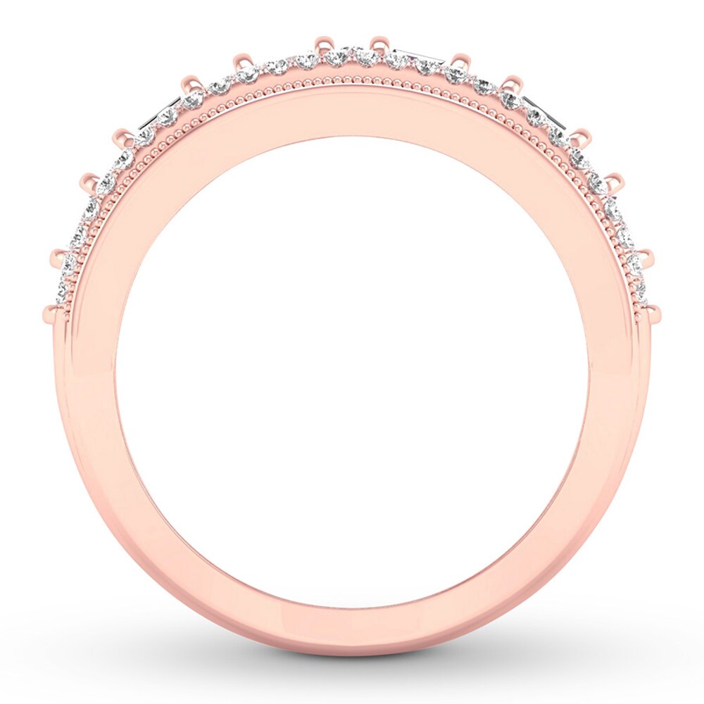 Diamond Anniversary Ring 5/8 ct tw Round/Baguette 14K Rose Gold 3ZpprarJ Diamond Anniversary Ring 5/8 ct tw Round/Baguette 14K Rose Gold 3ZpprarJ