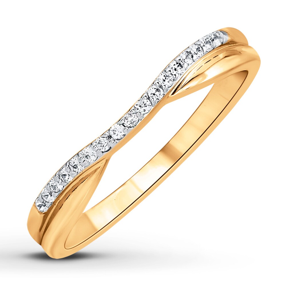 Diamond Anniversary Band 1/10 ct tw Round-cut 14K Yellow Gold 3hGEhsEi