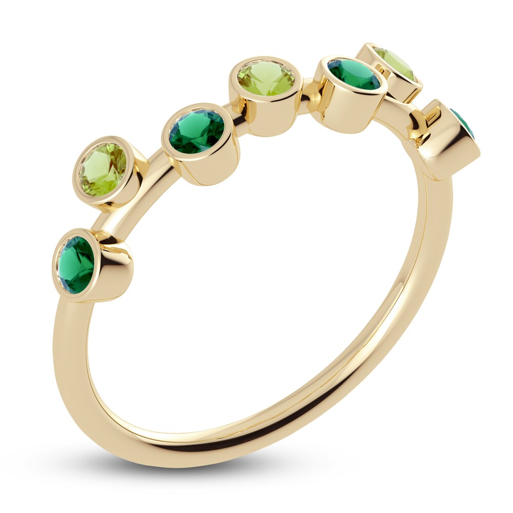 Juliette Maison Natural Peridot & Natural Emerald Ring 10K Yellow Gold 3omoVvqP