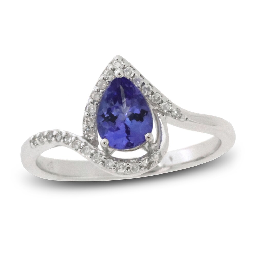 Natural Tanzanite Birthstone Ring 1/8 ct tw Diamonds 14K White Gold 3rq41sLt Natural Tanzanite Birthstone Ring 1/8 ct tw Diamonds 14K White Gold 3rq41sLt