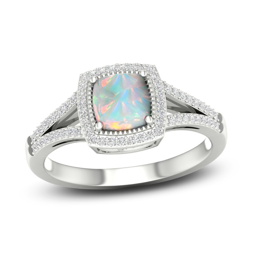 Lab-Created Opal & Lab-Created White Sapphire Ring Sterling Silver 3u2bjQhI Lab-Created Opal & Lab-Created White Sapphire Ring Sterling Silver 3u2bjQhI