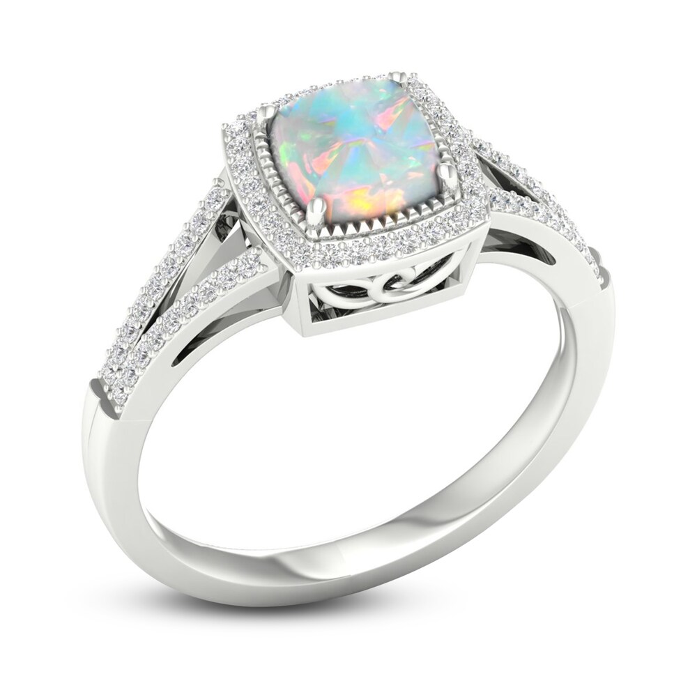 Lab-Created Opal & Lab-Created White Sapphire Ring Sterling Silver 3u2bjQhI Lab-Created Opal & Lab-Created White Sapphire Ring Sterling Silver 3u2bjQhI