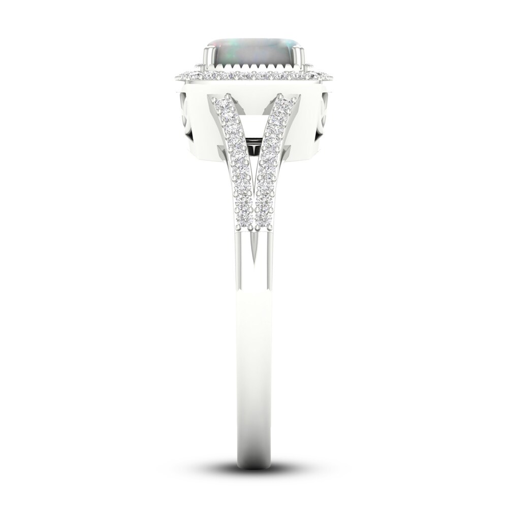 Lab-Created Opal & Lab-Created White Sapphire Ring Sterling Silver 3u2bjQhI Lab-Created Opal & Lab-Created White Sapphire Ring Sterling Silver 3u2bjQhI