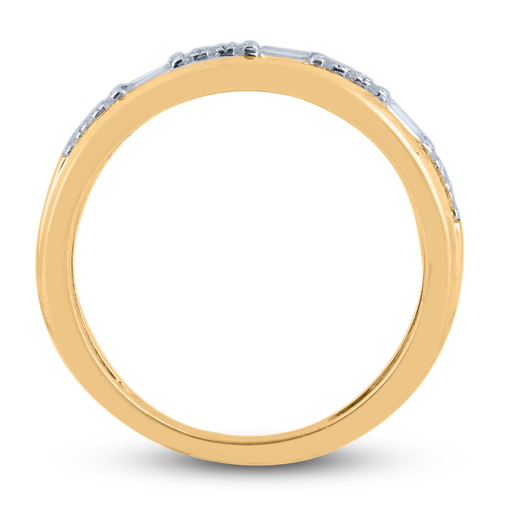 Diamond Anniversary Band 1/2 ct tw Round/Baguette 14K Yellow Gold 3xIX2rRa