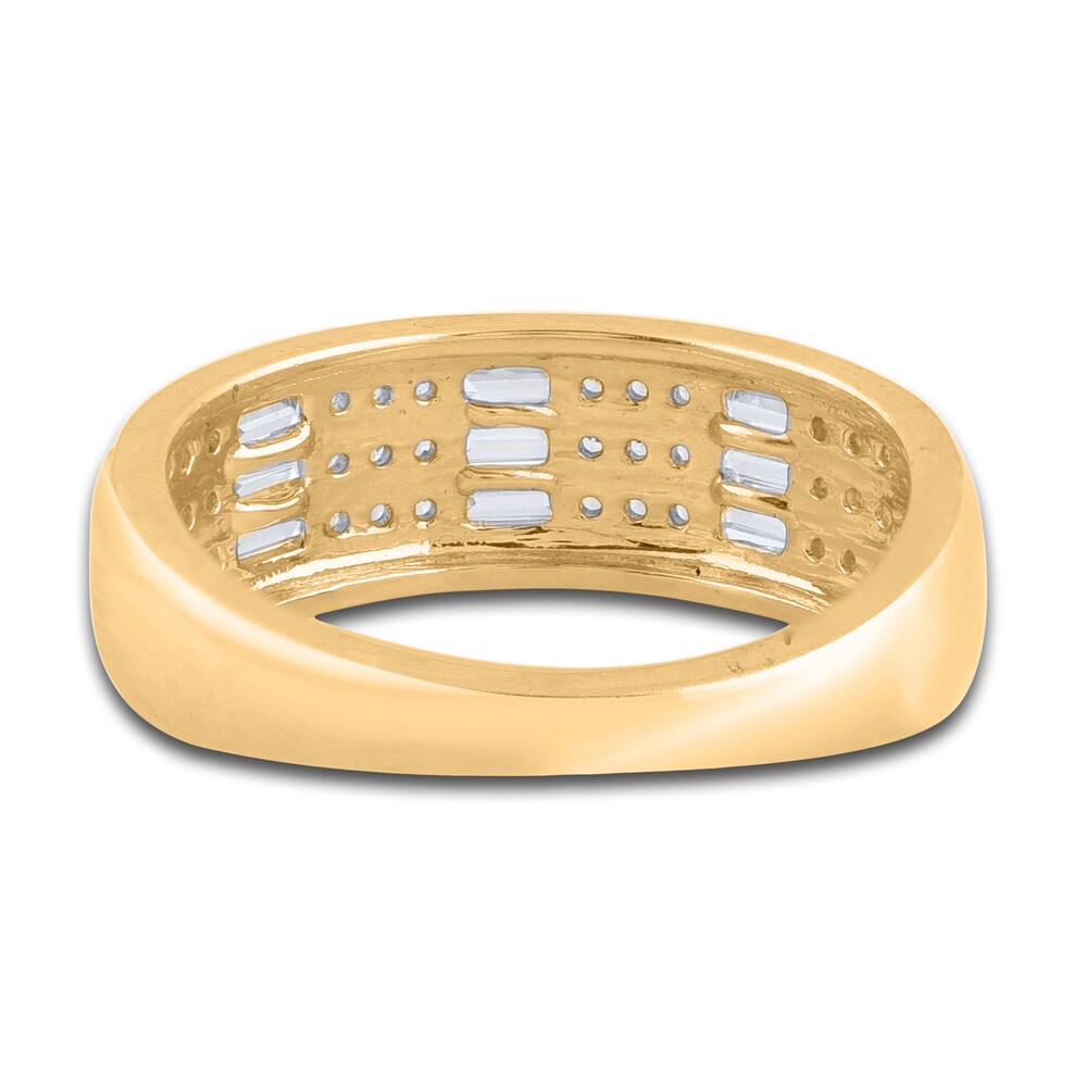Diamond Anniversary Band 1/2 ct tw Round/Baguette 14K Yellow Gold 3xIX2rRa