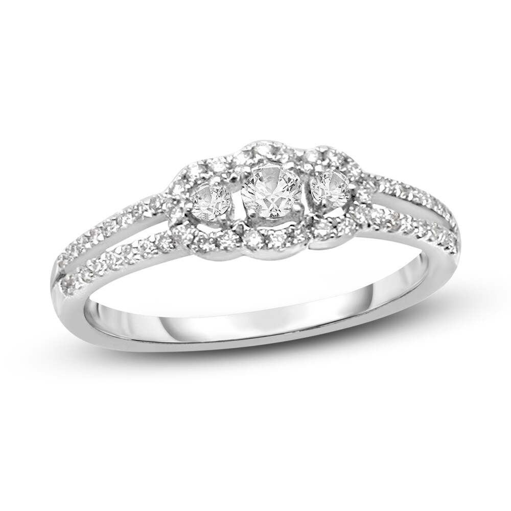 Diamond Ring 1/3 ct tw Round 14K White Gold 3xmZDuds