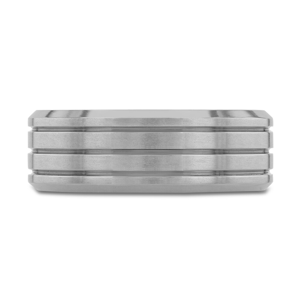 Grooved Wedding Band Titanium 9mm 40i7fpwi Grooved Wedding Band Titanium 9mm 40i7fpwi