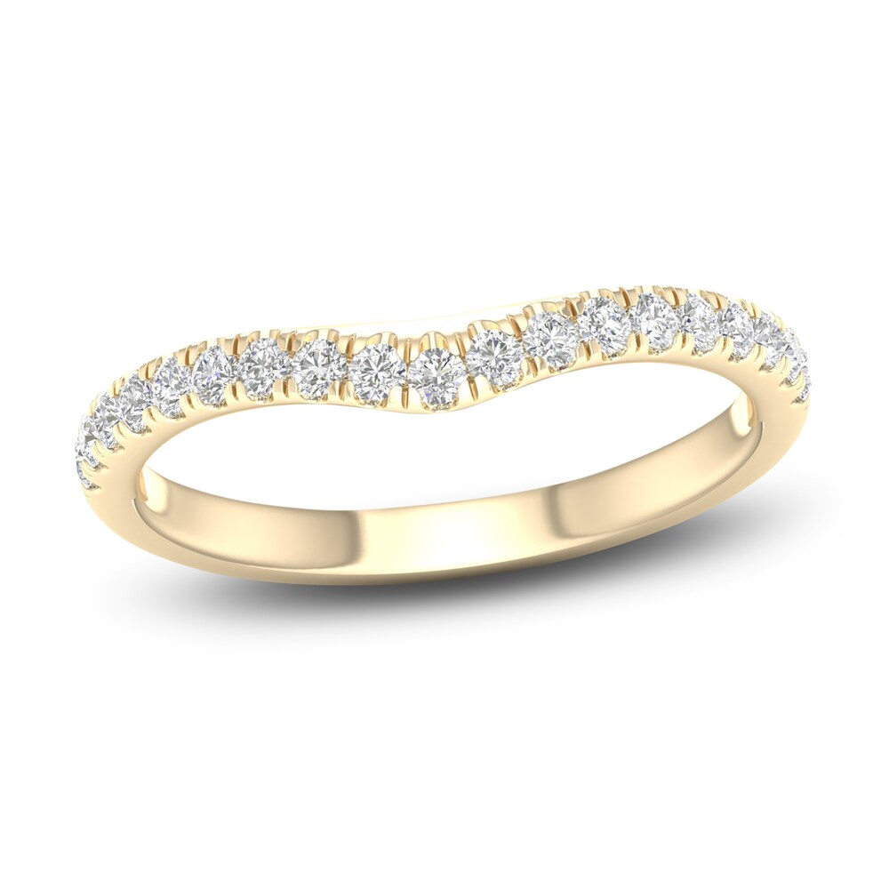 Diamond Contour Wedding Band 1/4 ct tw Round 14K Yellow Gold 49skhF3i Diamond Contour Wedding Band 1/4 ct tw Round 14K Yellow Gold 49skhF3i