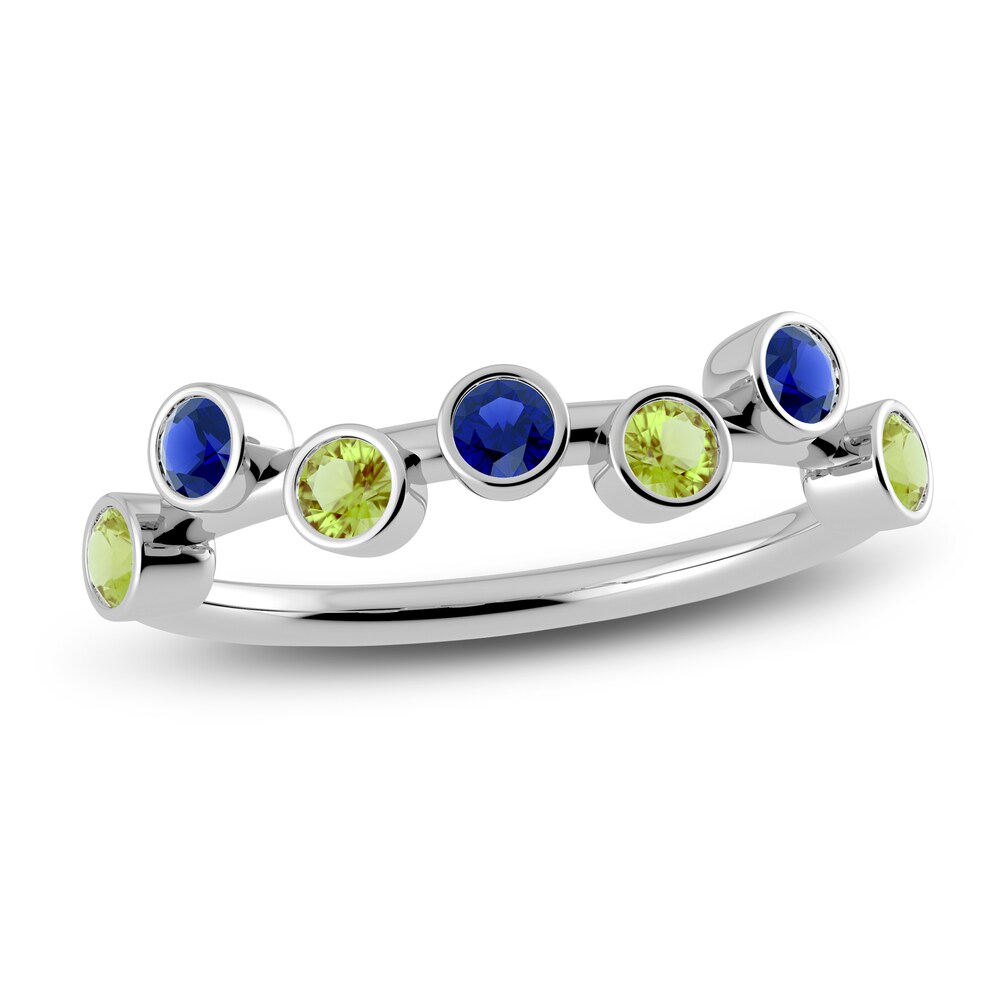 Juliette Maison Natural Peridot & Natural Blue Sapphire Ring 10K White Gold 4B2EyoN8 Juliette Maison Natural Peridot & Natural Blue Sapphire Ring 10K White Gold 4B2EyoN8
