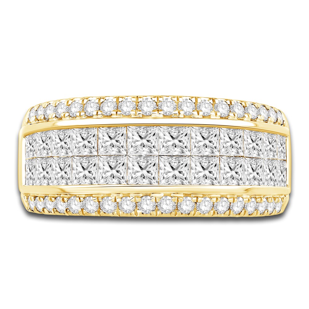 Diamond Multi-Row Anniversary Band 2 ct tw Princess/Round 14K Yellow Gold 4EPnYPBO