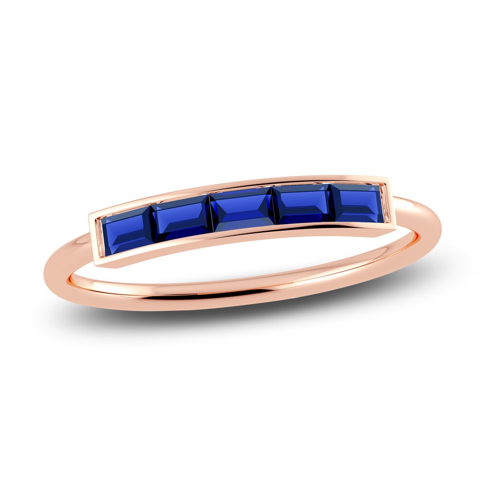 Juliette Maison Natural Blue Sapphire Baguette Bar Ring 10K Rose Gold 4Q4lLowo Juliette Maison Natural Blue Sapphire Baguette Bar Ring 10K Rose Gold 4Q4lLowo