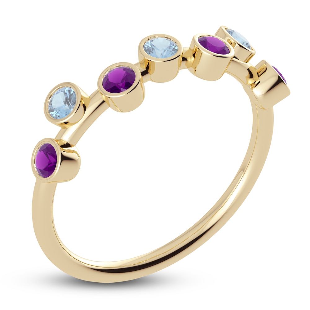 Juliette Maison Natural Amethyst & Natural Aquamarine Ring 10K Yellow Gold 4WAVZe0f Juliette Maison Natural Amethyst & Natural Aquamarine Ring 10K Yellow Gold 4WAVZe0f