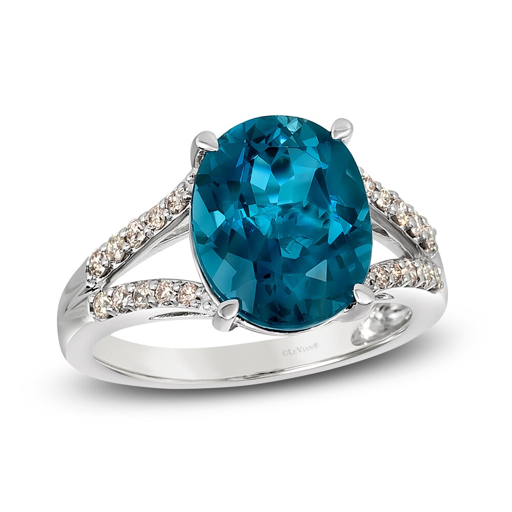 Le Vian Natural Blue Topaz Ring 1/4 ct tw Diamonds 14K Vanilla Gold 4YA9Tbhi Le Vian Natural Blue Topaz Ring 1/4 ct tw Diamonds 14K Vanilla Gold 4YA9Tbhi