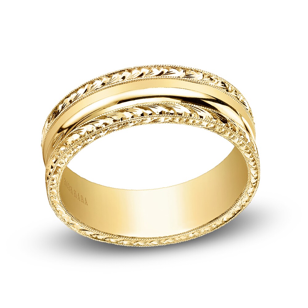 Kirk Kara Men's Detailed Wedding Band 14K Yellow Gold 4YhKeG4i Kirk Kara Men's Detailed Wedding Band 14K Yellow Gold 4YhKeG4i