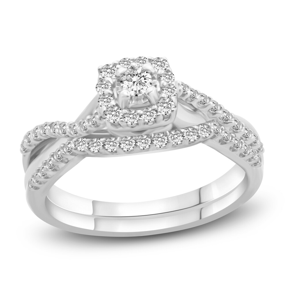 Diamond Bridal Set 3/8 ct tw Round 10K White Gold 4azK9IQP Diamond Bridal Set 3/8 ct tw Round 10K White Gold 4azK9IQP
