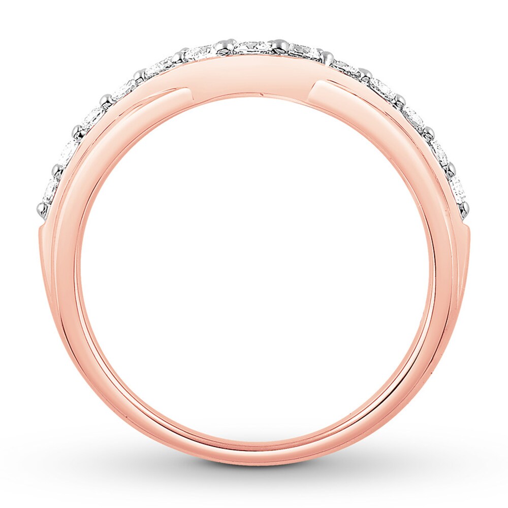 Diamond Contour Ring 1/2 ct tw Round-cut 14K Rose Gold 4eRmgA7E Diamond Contour Ring 1/2 ct tw Round-cut 14K Rose Gold 4eRmgA7E
