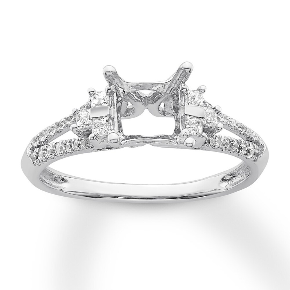 Diamond Ring Setting 1/3 carat tw Princess/Round 14K White Gold 4i392iRM Diamond Ring Setting 1/3 carat tw Princess/Round 14K White Gold 4i392iRM