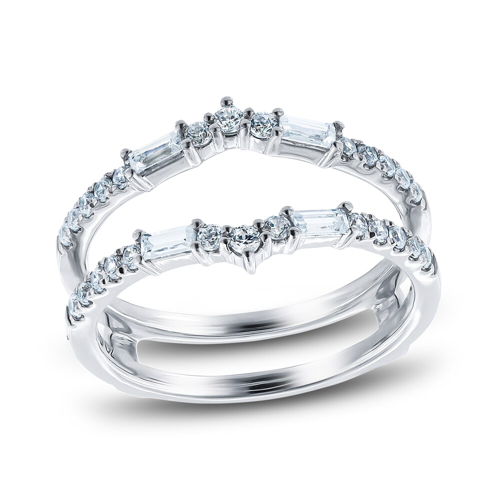 Diamond Anniversary Enhancer Ring 1/2 ct tw Round/Baguette 14K White Gold 4ow2HN7N Diamond Anniversary Enhancer Ring 1/2 ct tw Round/Baguette 14K White Gold 4ow2HN7N
