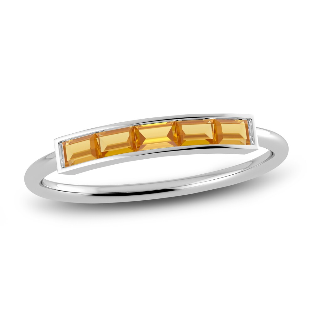 Juliette Maison Natural Citrine Baguette Bar Ring 10K White Gold 4x3YohQR Juliette Maison Natural Citrine Baguette Bar Ring 10K White Gold 4x3YohQR
