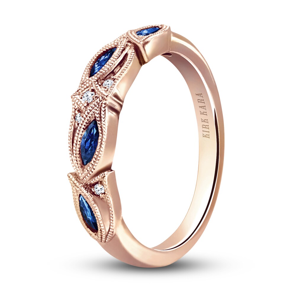 Kirk Kara Natural Blue Sapphire Anniversary Band Diamond Accents 14K Rose Gold 53ESNfgE Kirk Kara Natural Blue Sapphire Anniversary Band Diamond Accents 14K Rose Gold 53ESNfgE
