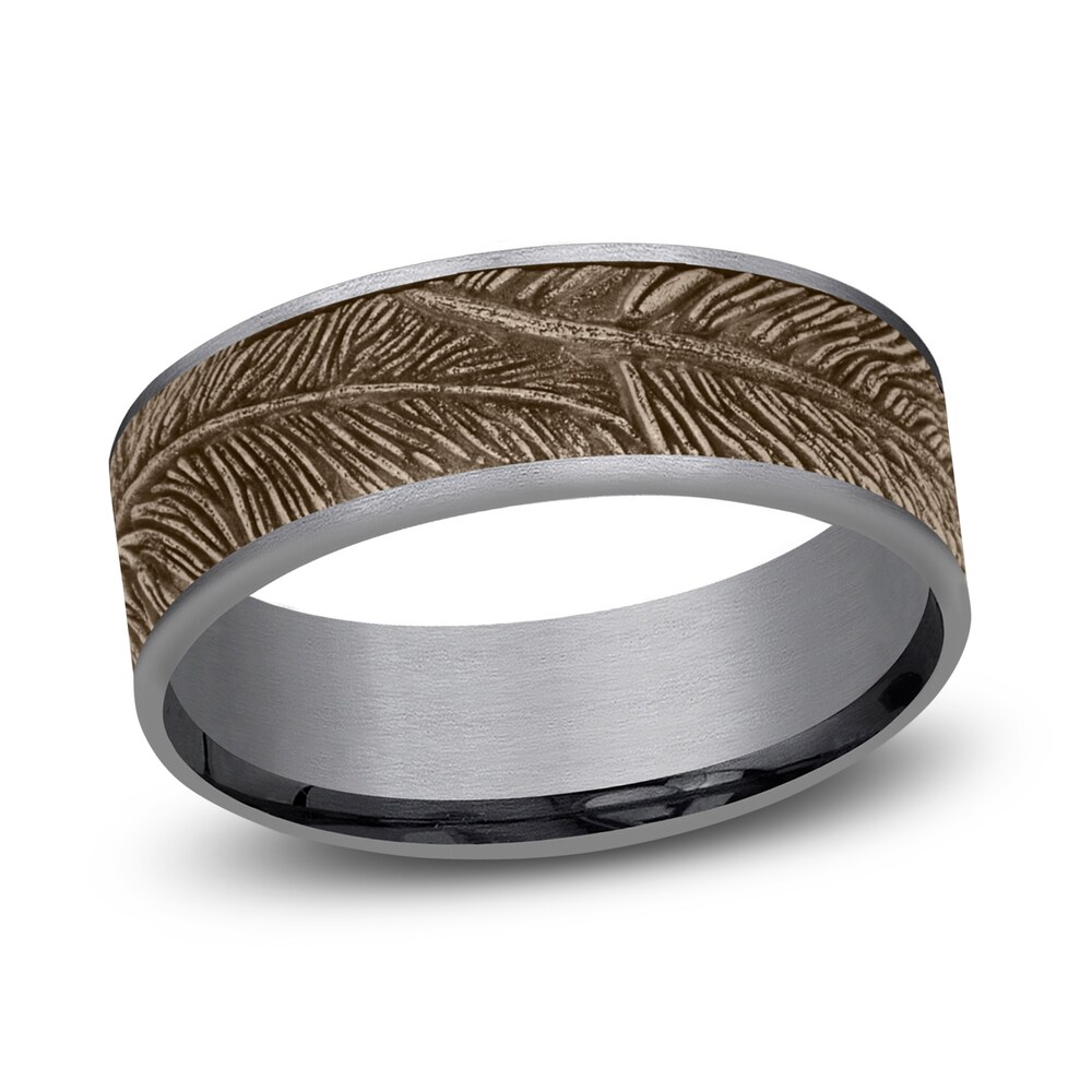 Feat Wedding Band 14K Rose Gold/Tantalum 7.5mm 54boD7UE Feat Wedding Band 14K Rose Gold/Tantalum 7.5mm 54boD7UE