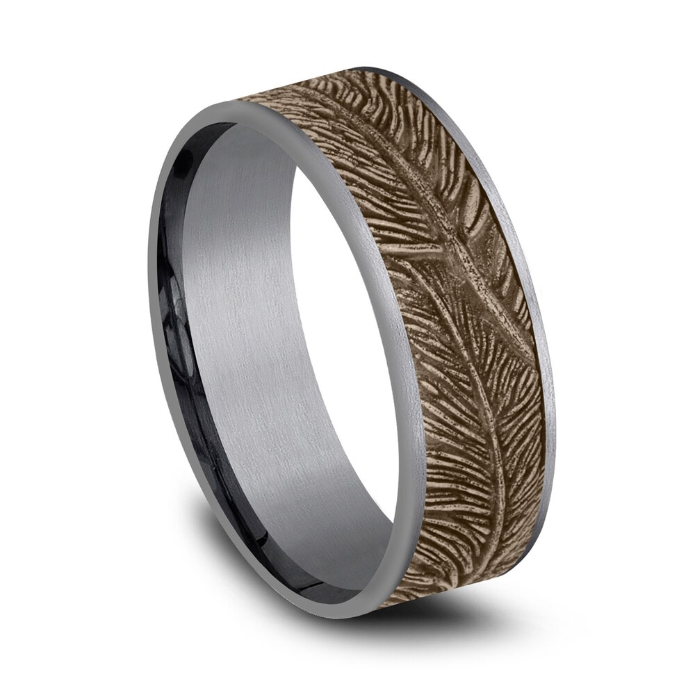 Feat Wedding Band 14K Rose Gold/Tantalum 7.5mm 54boD7UE Feat Wedding Band 14K Rose Gold/Tantalum 7.5mm 54boD7UE