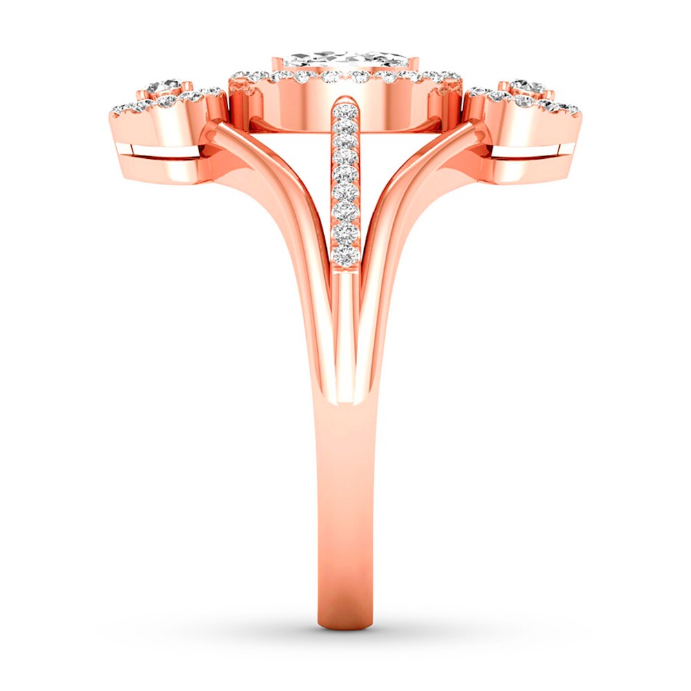 Diamond Directional Ring 1/2 ct tw Marquise/Round 14K Rose Gold 575LMlh2