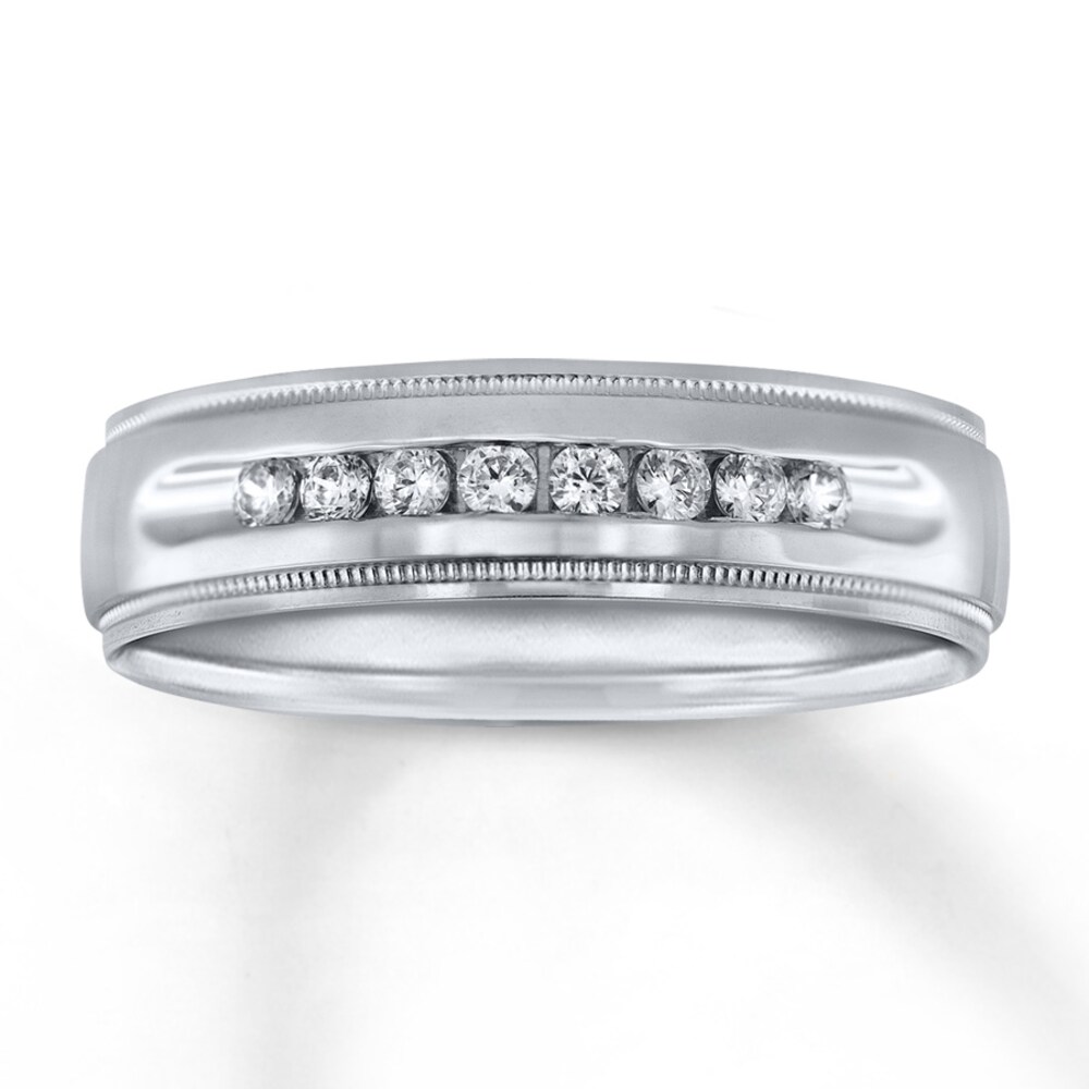 6mm Wedding Band 1/4 ct tw Diamonds 14K White Gold 5BoQYRyt
