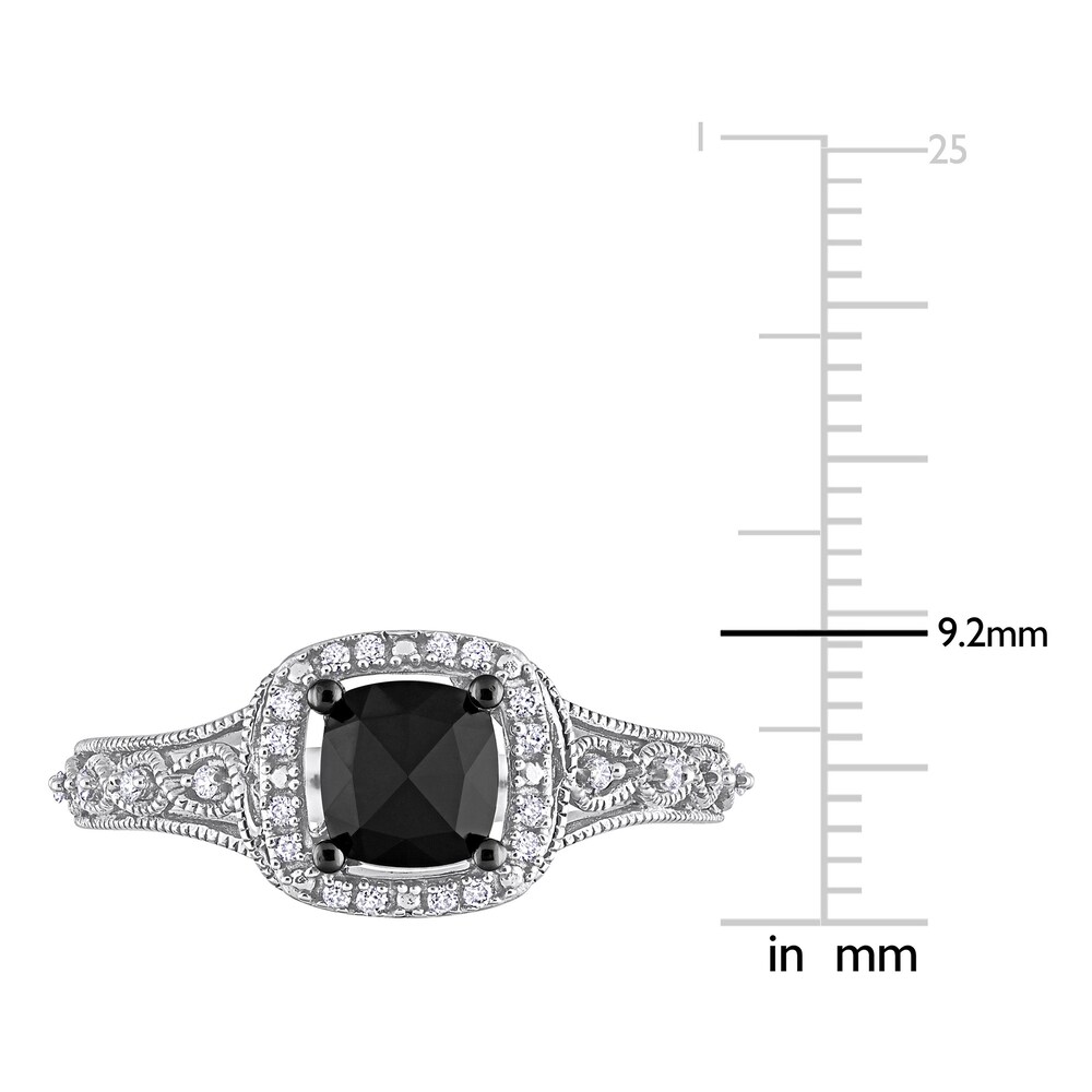Black & White Diamond Halo Engagement Ring 1-1/6 ct tw Cushion/Round 14K White Gold 5Dhv4Z0p Black & White Diamond Halo Engagement Ring 1-1/6 ct tw Cushion/Round 14K White Gold 5Dhv4Z0p