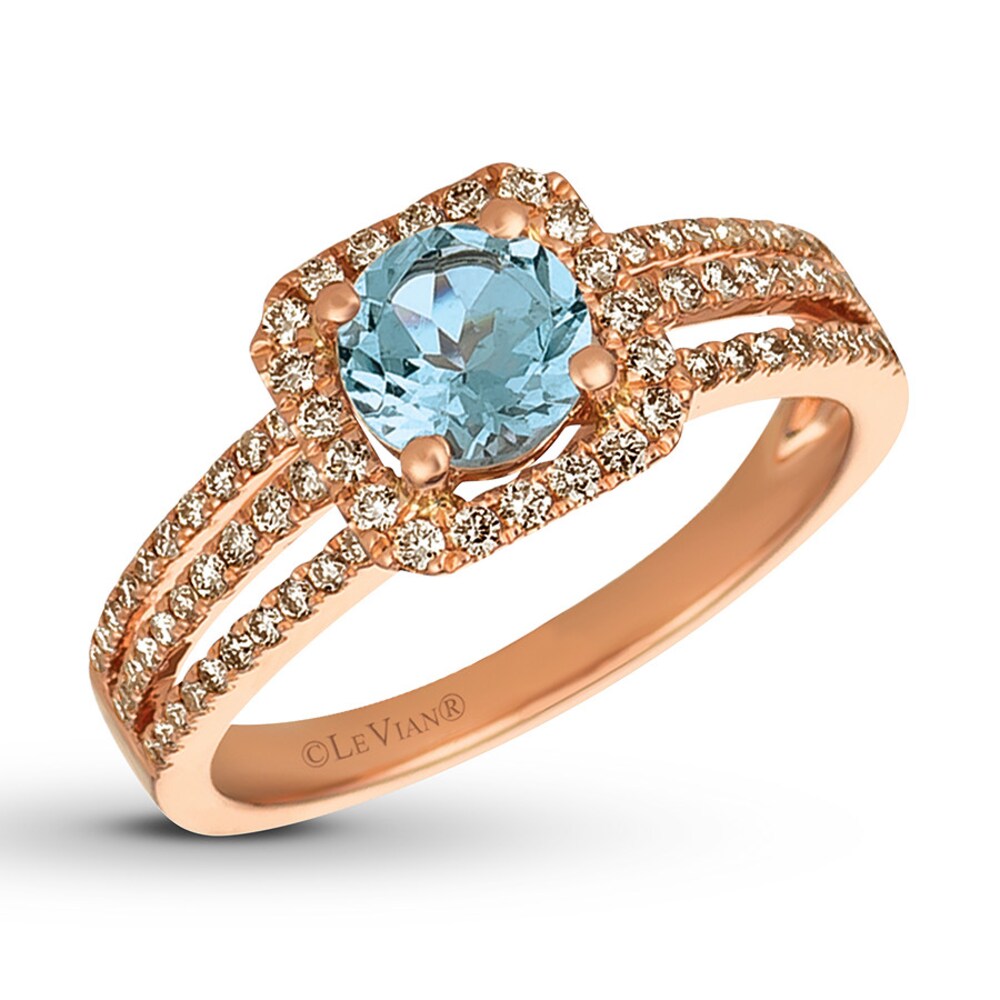 Le Vian Aquamarine Ring 3/8 ct tw Diamonds 14K Strawberry Gold 5GjgubA2 Le Vian Aquamarine Ring 3/8 ct tw Diamonds 14K Strawberry Gold 5GjgubA2