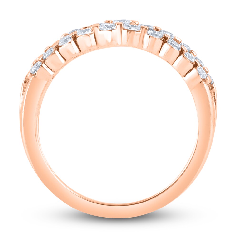 Diamond Bar Anniversary Band 1 ct tw Round 14K Rose Gold 5QEw78hM