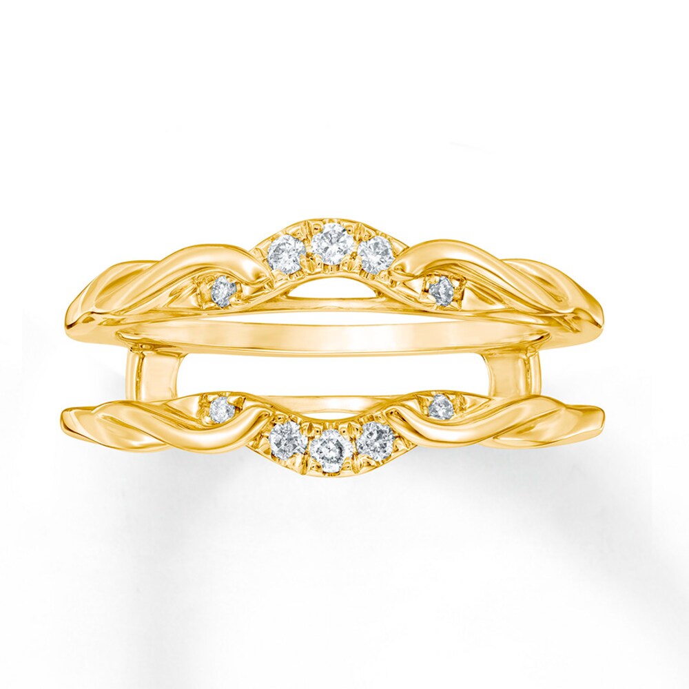 Diamond Enhancer Ring 1/8 ct tw Round-cut 14K Yellow Gold 5QPftHPA
