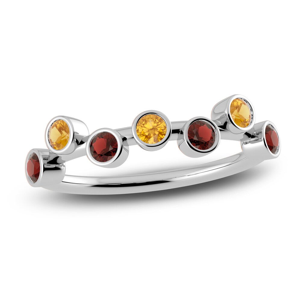 Juliette Maison Natural Garnet & Natural Citrine Ring 10K White Gold 5U7fRine Juliette Maison Natural Garnet & Natural Citrine Ring 10K White Gold 5U7fRine