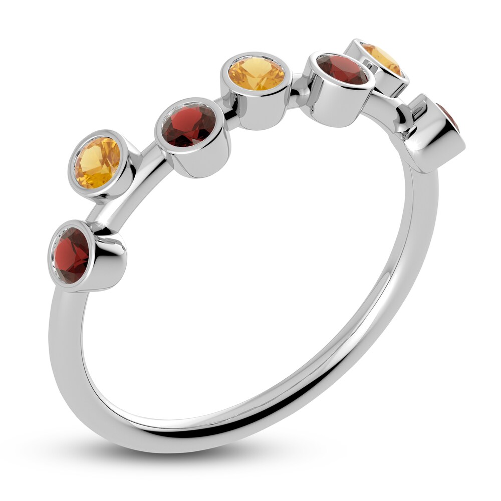 Juliette Maison Natural Garnet & Natural Citrine Ring 10K White Gold 5U7fRine Juliette Maison Natural Garnet & Natural Citrine Ring 10K White Gold 5U7fRine
