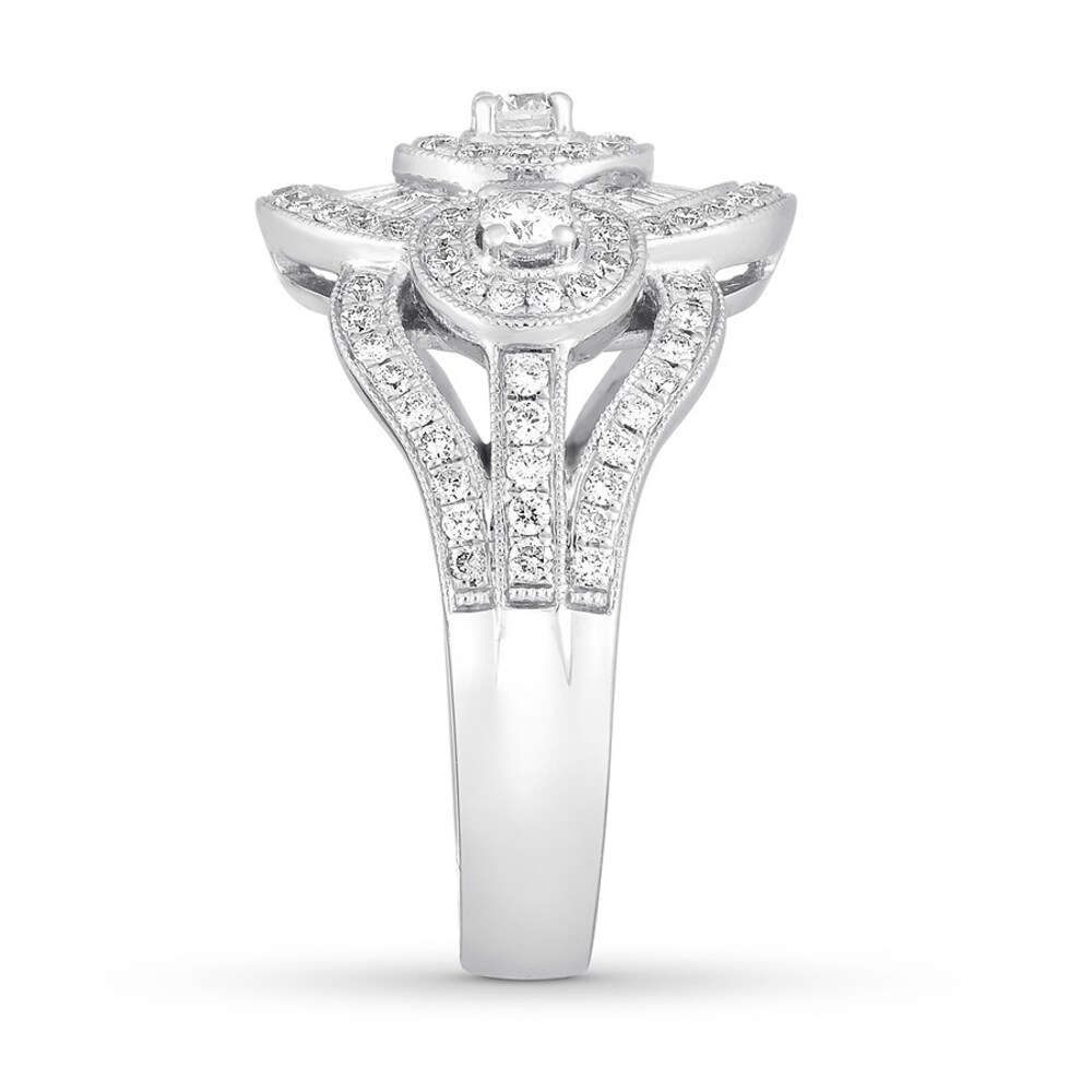 Diamond Ring 1 ct tw Round/Baguette 14K White Gold 5WSHb5lA Diamond Ring 1 ct tw Round/Baguette 14K White Gold 5WSHb5lA