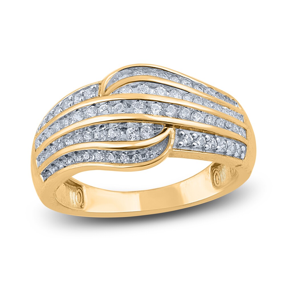 Diamond Wave Anniversary Band 1/2 ct tw Round 14K Yellow Gold 5YxbQxHA Diamond Wave Anniversary Band 1/2 ct tw Round 14K Yellow Gold 5YxbQxHA