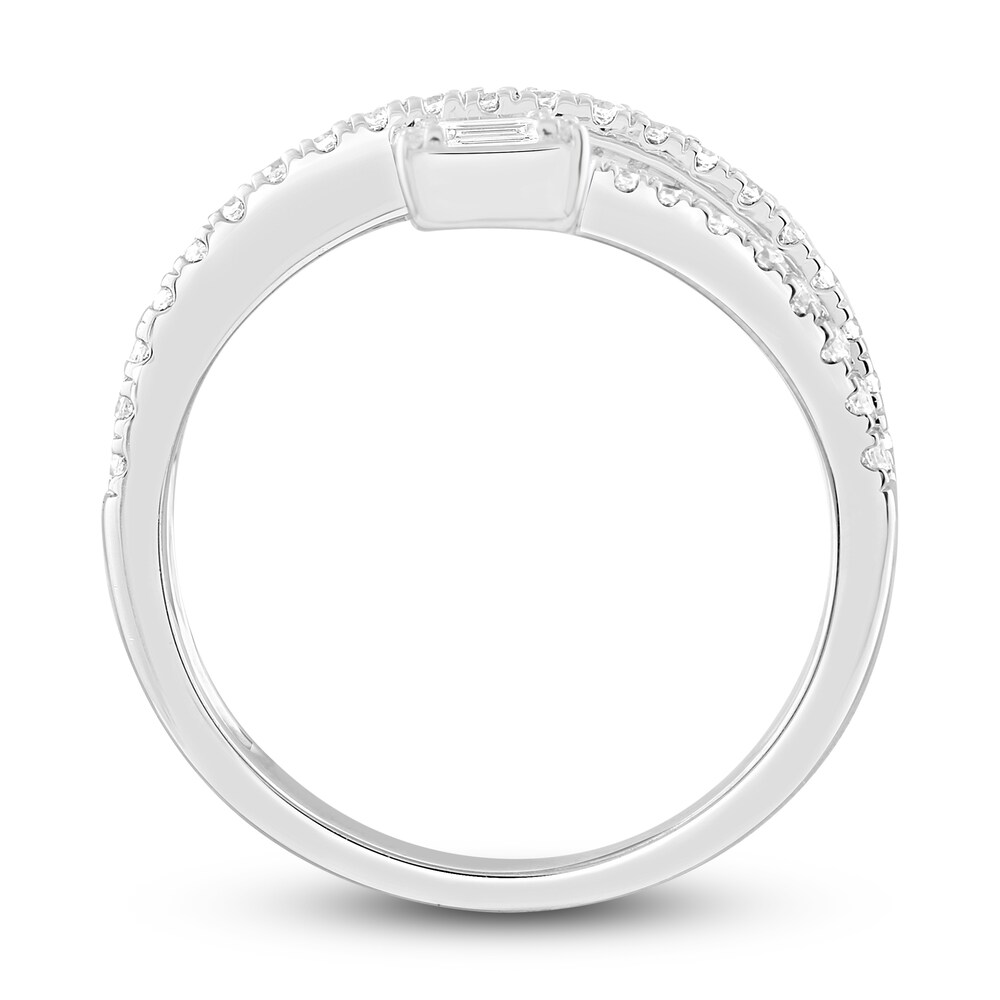 Diamond Ring 1/2 ct tw Round/Baguette 10K White Gold 5dfumRQR Diamond Ring 1/2 ct tw Round/Baguette 10K White Gold 5dfumRQR