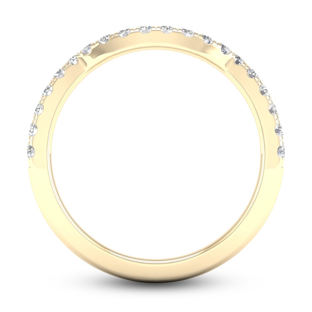 Diamond Contour Wedding Band 1/3 ct tw Round 14K Yellow Gold 5jXD23N3